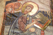Godescalc Evangelistary, Ms. Nouv. acq. lat. 1203 - Bibliothèque Nationale de France (Paris, France), Detail of St. Mark facing the lion
