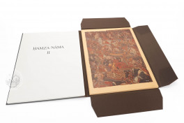 Ḥamza-Nāma Vol. LII/2, Vienna, Österreichisches Museum für Angewandte Kunst Private Collection
London, Victoria and Albert Museum, Facsimile edition by ADEVA, Vol. LII/2