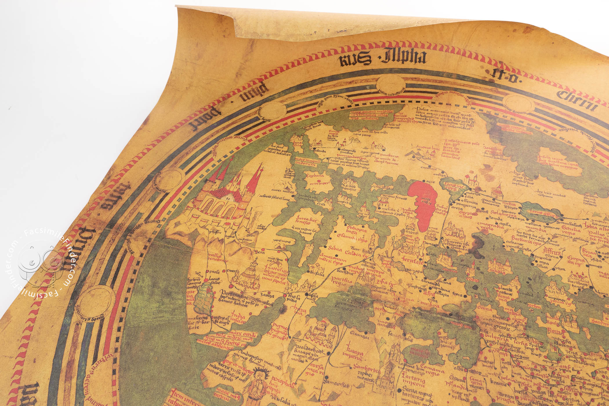 Mapa Mundi contemplating the three countries depicted in this work: A